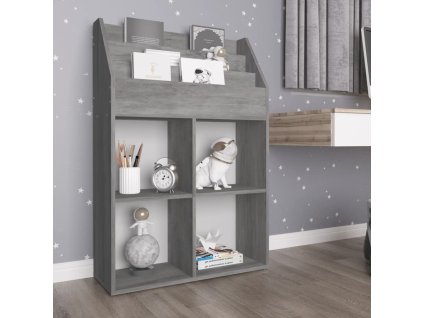 vidaXL Dětský regál na časopisy betonově šedý 71x30x114 cm kompozit