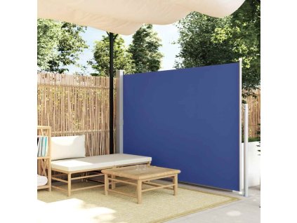vidaXL Zatahovací boční markýza/zástěna na terasu 170 x 300 cm modrá