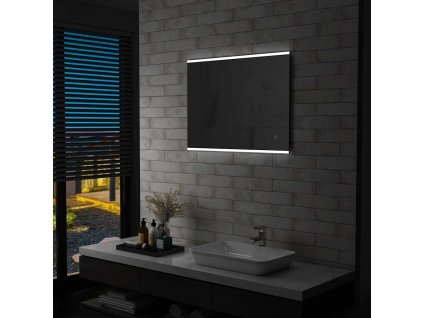 vidaXL Koupelnové zrcadlo s LED světly a dotykovým senzorem 80 x 60 cm