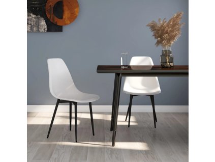 vidaXL Jídelní židle 2 ks bílé PP