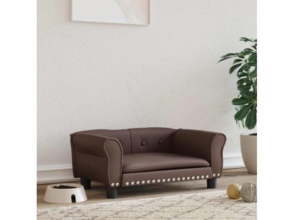 vidaXL Pelíšek pro psy hnědý 70 x 45 x 30 cm umělá kůže