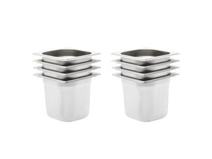 vidaXL Gastronádoby 8 ks GN 1/6 150 mm nerezová ocel