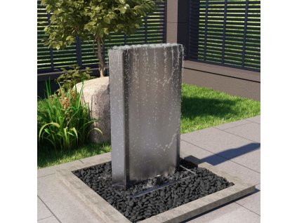 vidaXL Zahradní fontána stříbrná 60,2 x 37 x 122,1 cm nerezová ocel