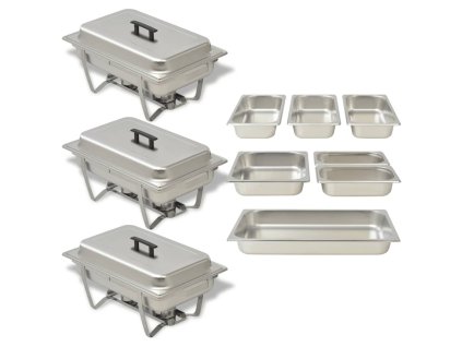 vidaXL Třídílná sada ohřívačů z nerezové oceli