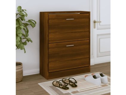 vidaXL Botník hnědý dub 63x24x81 cm kompozitní dřevo