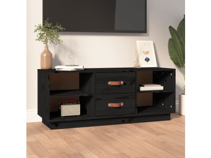 vidaXL TV skříňka černá 100 x 34 x 40 cm masivní borové dřevo