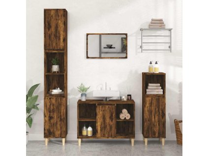 vidaXL Skříňka pod umyvadlo kouřový dub 80x33x60 cm kompozitní dřevo