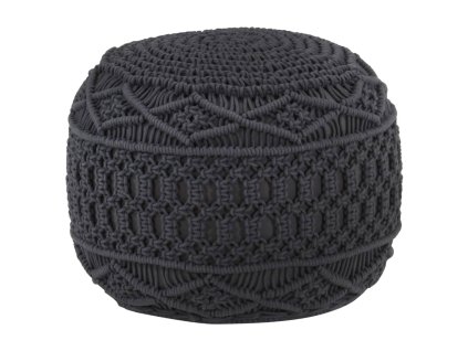 vidaXL Ručně vyrobený sedací puf macramé antracitový 45 x 30 cm bavlna