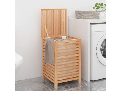 vidaXL Koš na prádlo 45 x 45 x 65 cm masivní ořechové dřevo