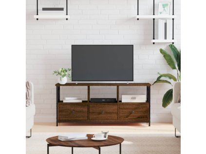 vidaXL TV skříňka hnědý dub 102 x 33 x 45 cm kompozitní dřevo a železo