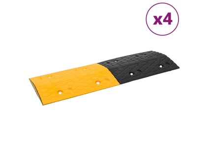 vidaXL Zpomalovací prahy 4 ks žluté a černé 97 x 32,5 x 4 cm pryž