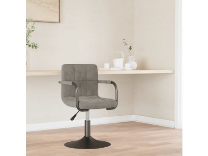 vidaXL Barová židle světle šedá samet