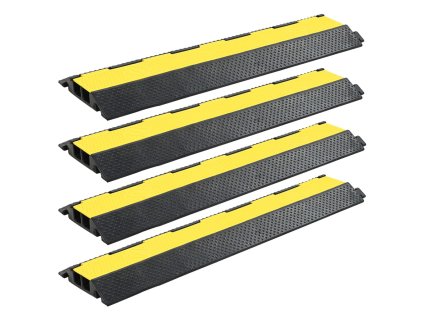 vidaXL Kabelové ochranné mosty 4 ks 2 kanálky gumové 101,5 cm