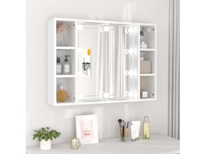 vidaXL Zrcadlová skříňka s LED bílá 76 x 15 x 55 cm