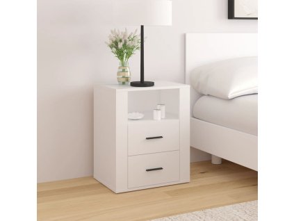 vidaXL Noční stolek bílý 50x36x60 cm kompozitní dřevo