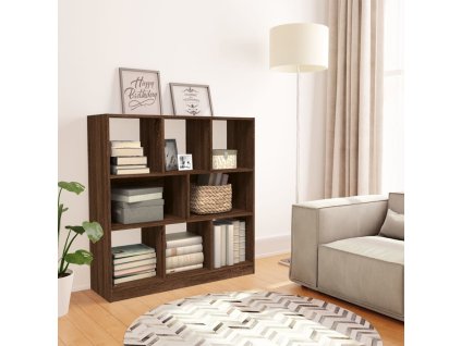 vidaXL Knihovna hnědý dub 97,5 x 29,5 x 100 cm kompozitní dřevo