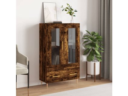 vidaXL Skříň highboard kouřový dub 69,5 x 31 x 115 cm kompozitní dřevo