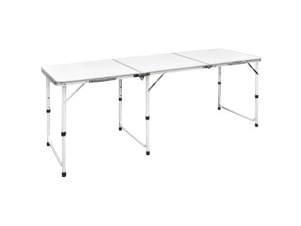 Skládací kempingový stůl s nastavitelnou výškou, hliníkový 180 x 60 cm