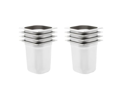 vidaXL Gastronádoby 8 ks GN 1/6 200 mm nerezová ocel