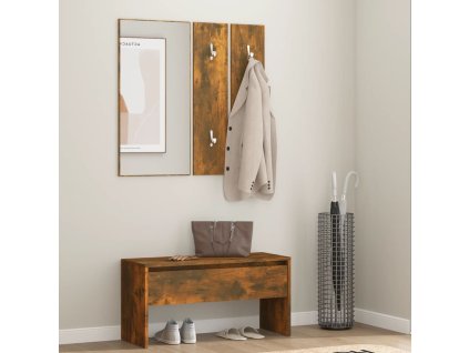 vidaXL Sada nábytku do předsíně kouřový dub kompozitní dřevo