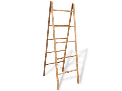 vidaXL Dvojitý žebřík na ručníky s 5 příčlemi bambusový 50x160 cm