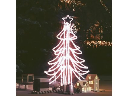 vidaXL Skládací vánoční stromek s teplými bílými LED 87 x 87 x 93 cm