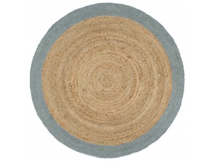 vidaXL Ručně vyrobený koberec z juty s olivově zeleným okrajem 180 cm