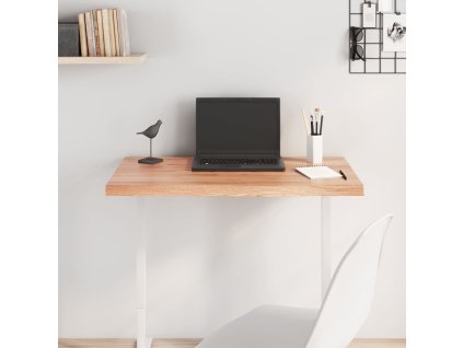 vidaXL Stolní deska světle hnědá 80x60x(2-4)cm ošetřený masivní dub