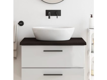 vidaXL Koupelnová deska tmavě hnědá 80x60x(2-4) cm ošetřený masiv