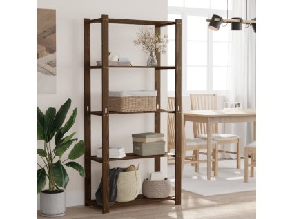 vidaXL 5patrový úložný regál hnědý 80x38x170 cm masivní borové dřevo