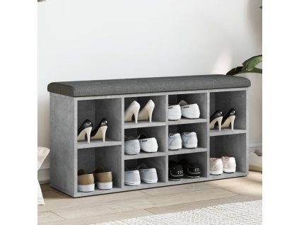 vidaXL Lavice s botníkem betonově šedá 102x32x50 cm kompozitní dřevo