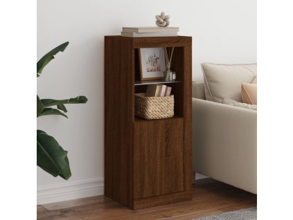 vidaXL Příborník s LED osvětlením hnědý dub 41 x 37 x 100 cm