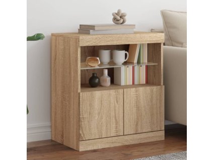 vidaXL Příborník s LED osvětlením dub sonoma 60 x 37 x 67 cm