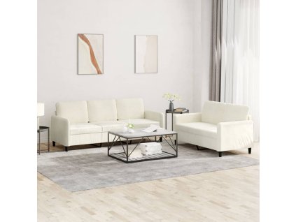 vidaXL 2dílná sedací souprava krémová samet