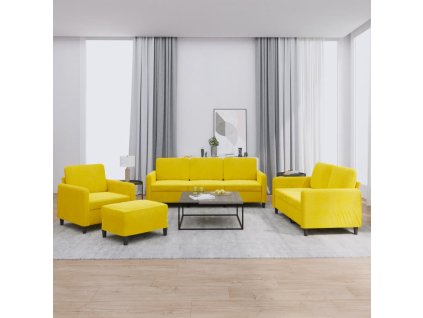 vidaXL 4dílná sedací souprava žlutá samet