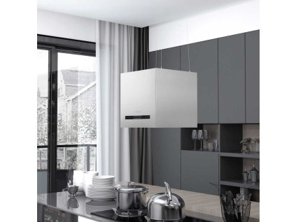 vidaXL Závěsná ostrůvková digestoř dotykový senzor LCD 37cm nerez ocel