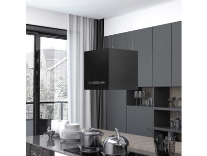 vidaXL Závěsná ostrůvková digestoř dotykový LCD 37 cm práškovaná ocel