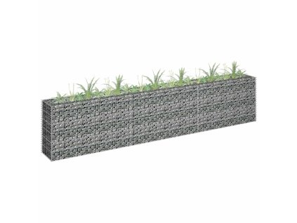 vidaXL Gabionový vyvýšený záhon pozinkovaná ocel 270 x 30 x 60 cm
