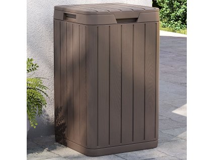 vidaXL Venkovní odpadkový koš hnědý 38 x 38 x 65 cm PP