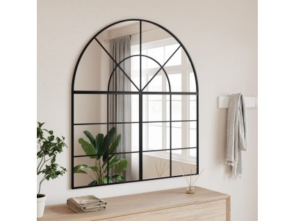 vidaXL Nástěnné zrcadlo černé 100 x 50 cm oblouk železo