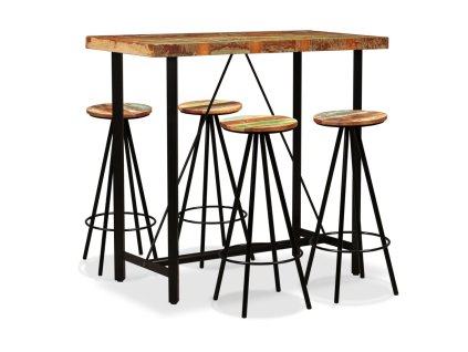 vidaXL Barový set 5 kusů masivní recyklované dřevo