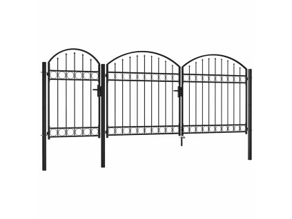 vidaXL Zahradní plotová brána s obloukem ocelová 2,25 x 4 m černá
