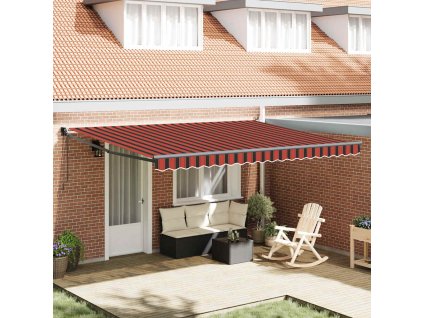 vidaXL Automatická zatahovací markýza oranžová a hnědá 4,5 x 3 m