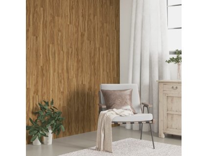 vidaXL Nástěnné panely vzhled dřeva hnědé PVC 4,12 m²