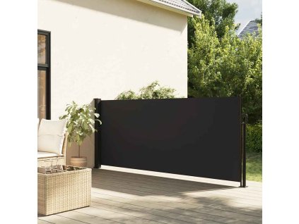 vidaXL Zatahovací boční markýza černá 100 x 300 cm