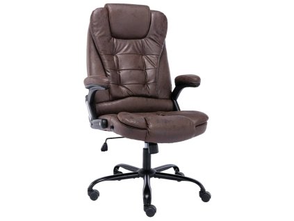 vidaXL Kancelářská židle tmavě hnědá umělá semišová kůže