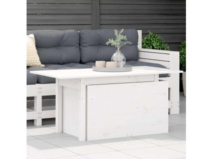 vidaXL Zahradní stůl bílý 100 x 50 x 75 cm masivní borové dřevo