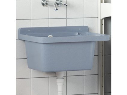 vidaXL Umyvadlo pro montáž na stěnu šedé 50 x 35 x 24 cm pryskyřice
