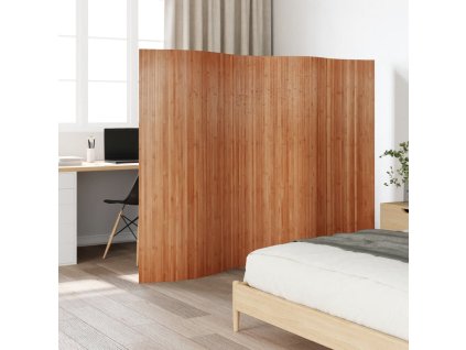 vidaXL Paraván hnědý 165 x 250 cm bambus