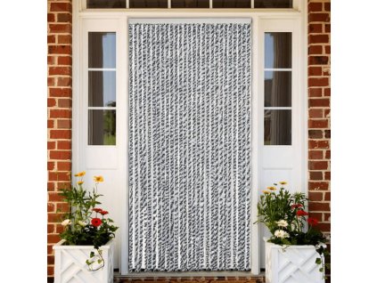 vidaXL Závěs proti hmyzu černý a bílý 118 x 220 cm žinylka